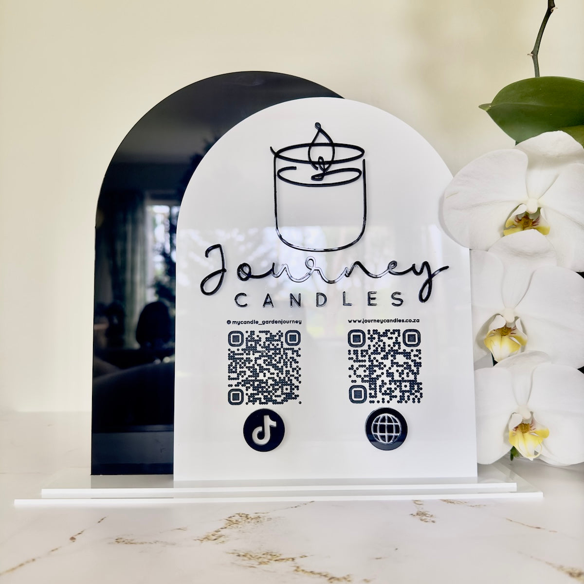 Social Media Sign Dual Arched Acrylic