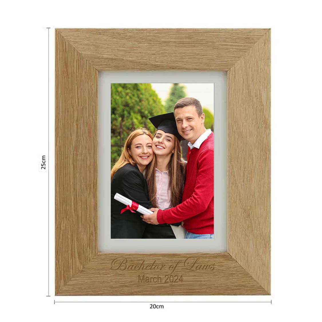 Engraved Oak Photo Frame 13x18cm - Graduation - La Luna Studio - Bespoke Personalised Gifting