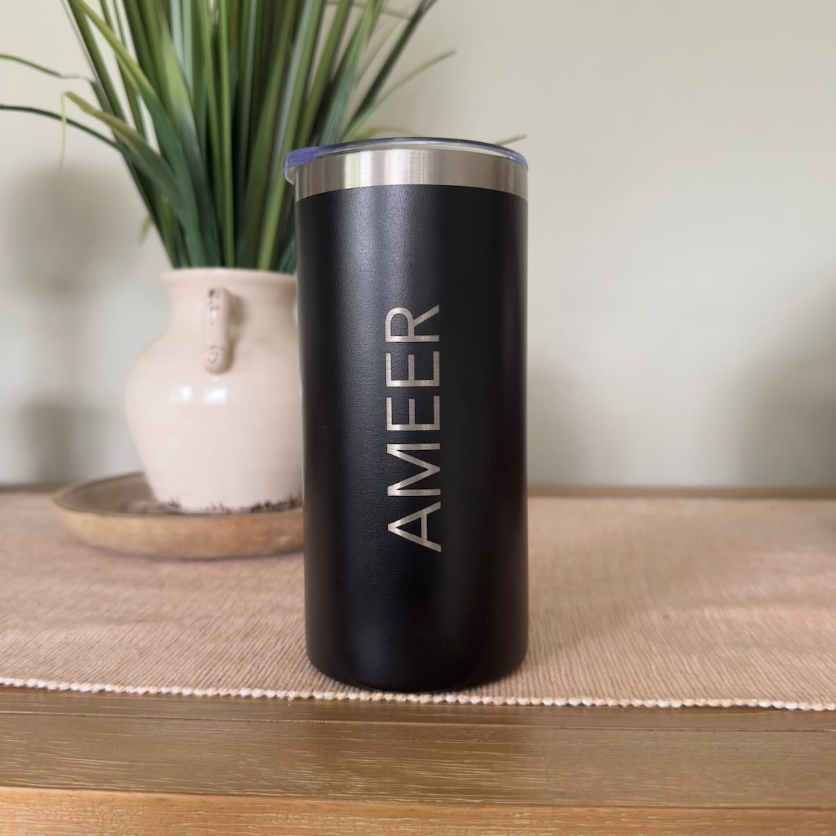 Engraved Short Tumbler - Black