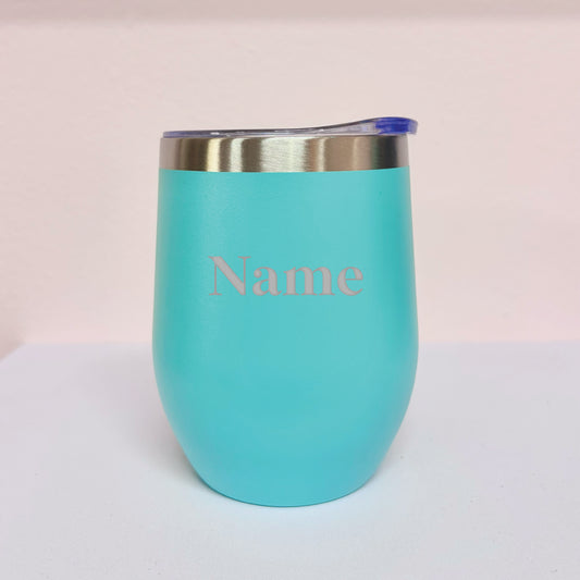 Personalised Engraved Wine Tumbler - Teal
