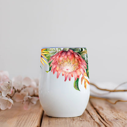 Protea Paradise Printed Wine Tumbler