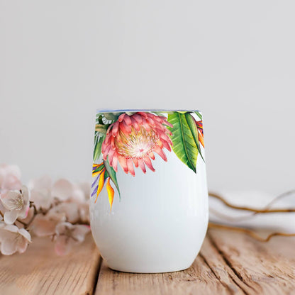 Protea Paradise Printed Wine Tumbler