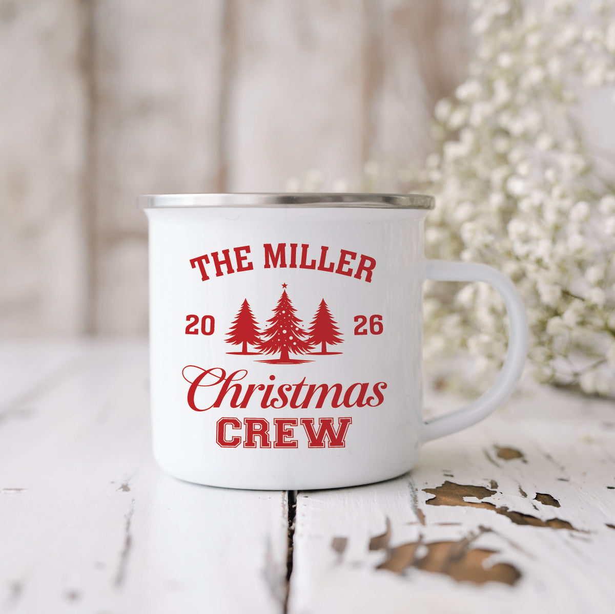 Personalised Christmas Enamel Mug