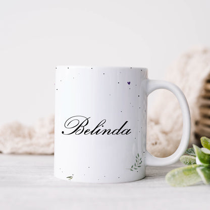 Personalised Floral Initial Mug - 330ml