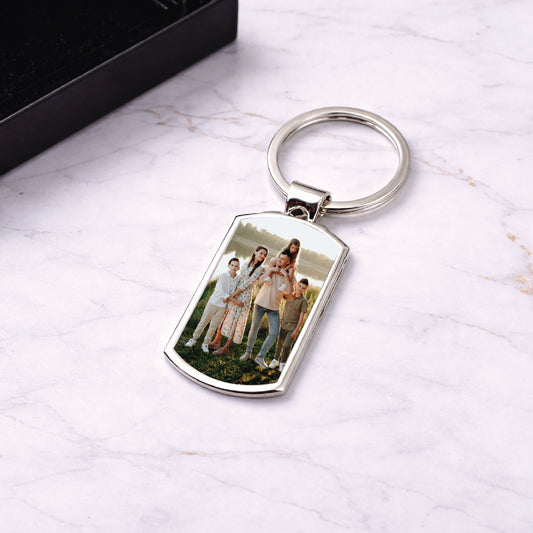 Silver Photo Keyring - Rectangular