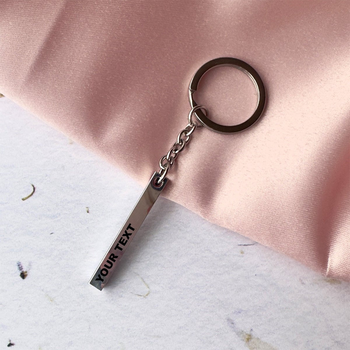 Personalised Stainless Steel Bar Keyring - La Luna Studio - Bespoke Personalised Gifting